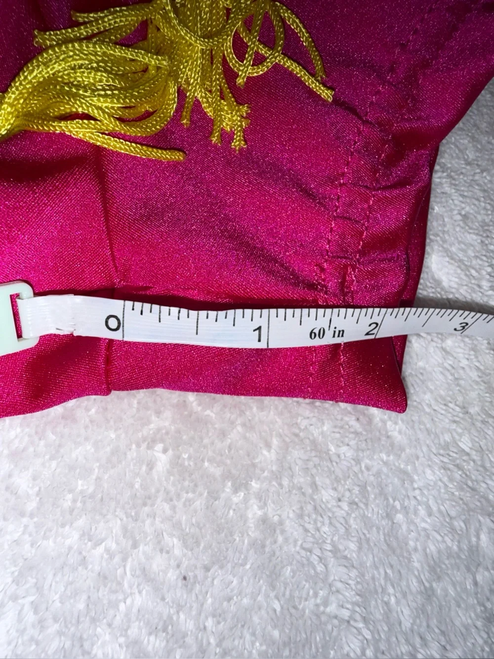Weissman fuchsia and yellow sequin fringe dance costume